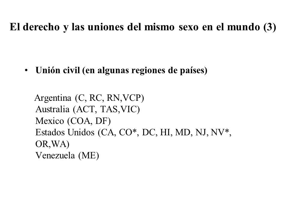 El derecho y las uniones del mismo sexo en el mundo (3)