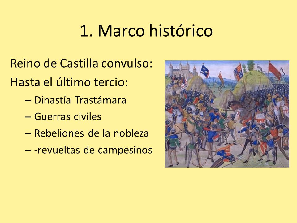 1. Marco histórico Reino de Castilla convulso: Hasta el último tercio: