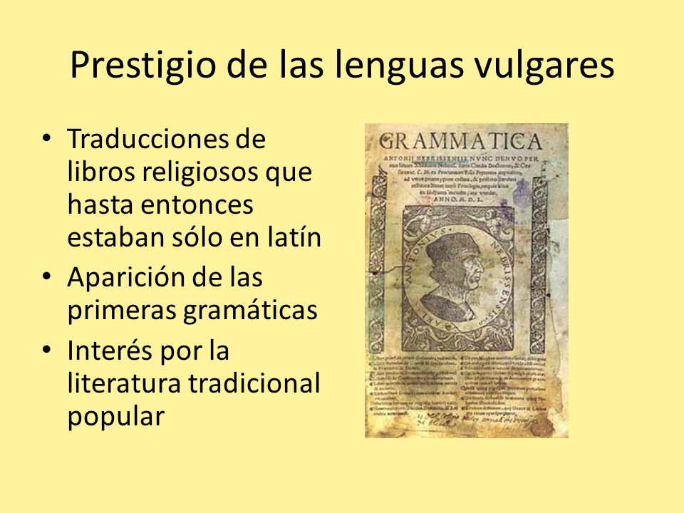 Prestigio de las lenguas vulgares