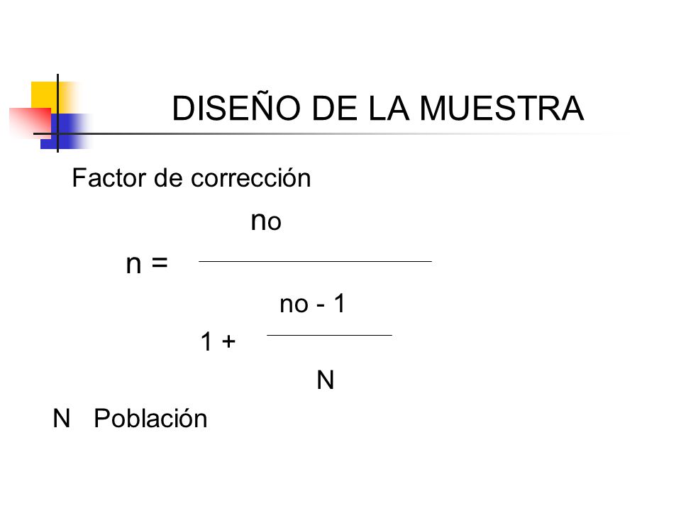 Factor de corrección no n = no N N Población
