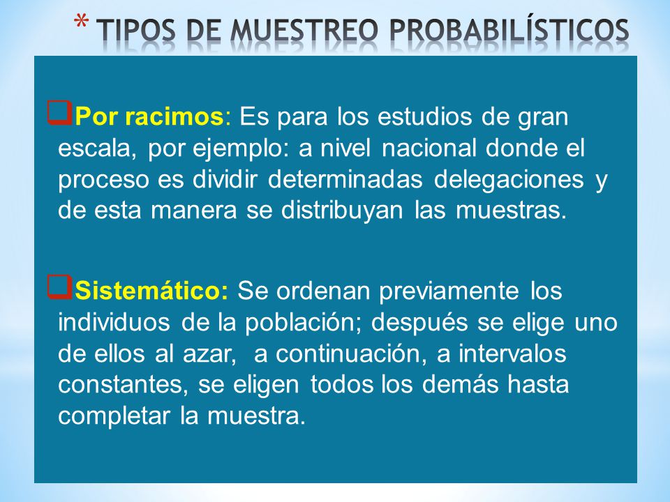 TIPOS DE MUESTREO PROBABILÍSTICOS