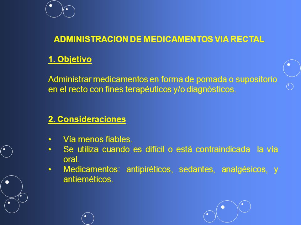 ADMINISTRACION DE MEDICAMENTOS VIA RECTAL