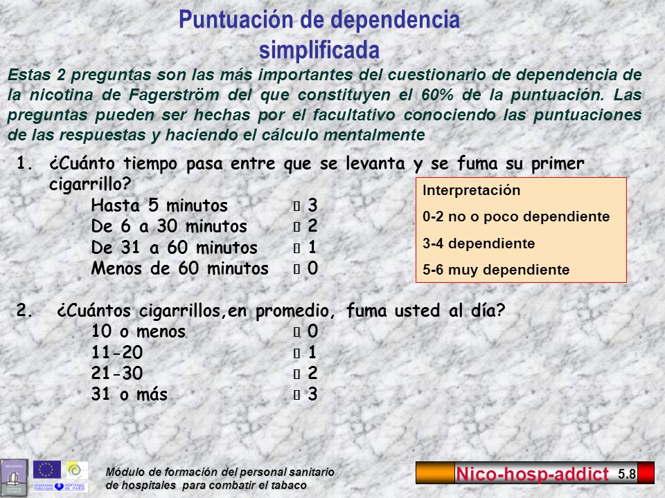 Puntuación de dependencia simplificada