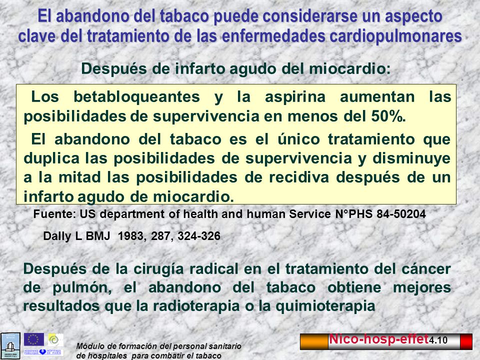 El abandono del tabaco puede considerarse un aspecto clave del tratamiento de las enfermedades cardiopulmonares