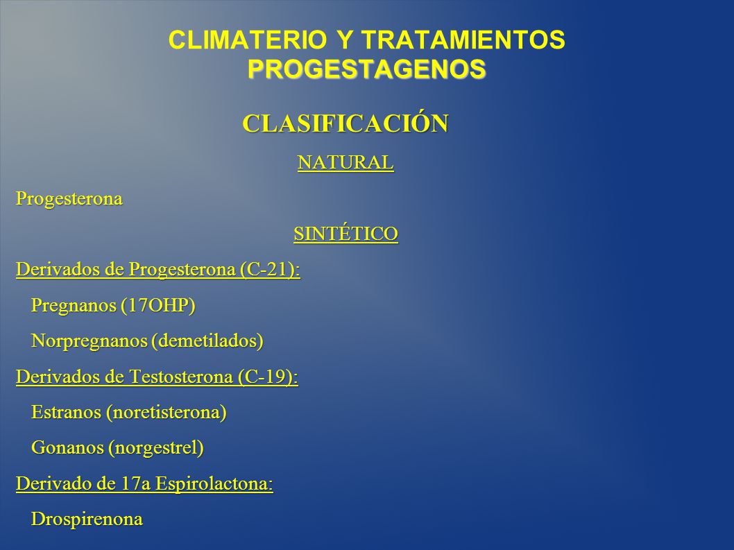 CLIMATERIO Y TRATAMIENTOS PROGESTAGENOS