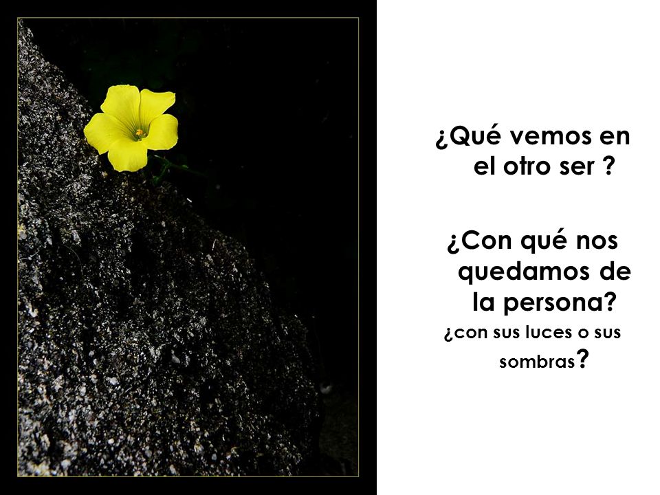 ¿Qué vemos en el otro ser ¿Con qué nos quedamos de la persona