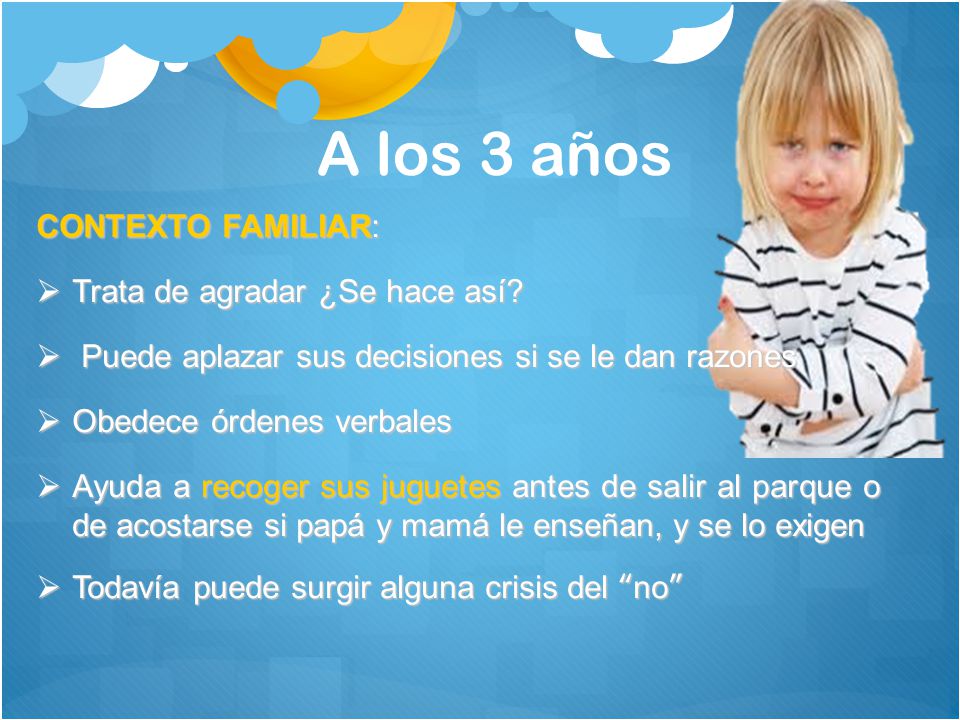 A los 3 años CONTEXTO FAMILIAR: Trata de agradar ¿Se hace así