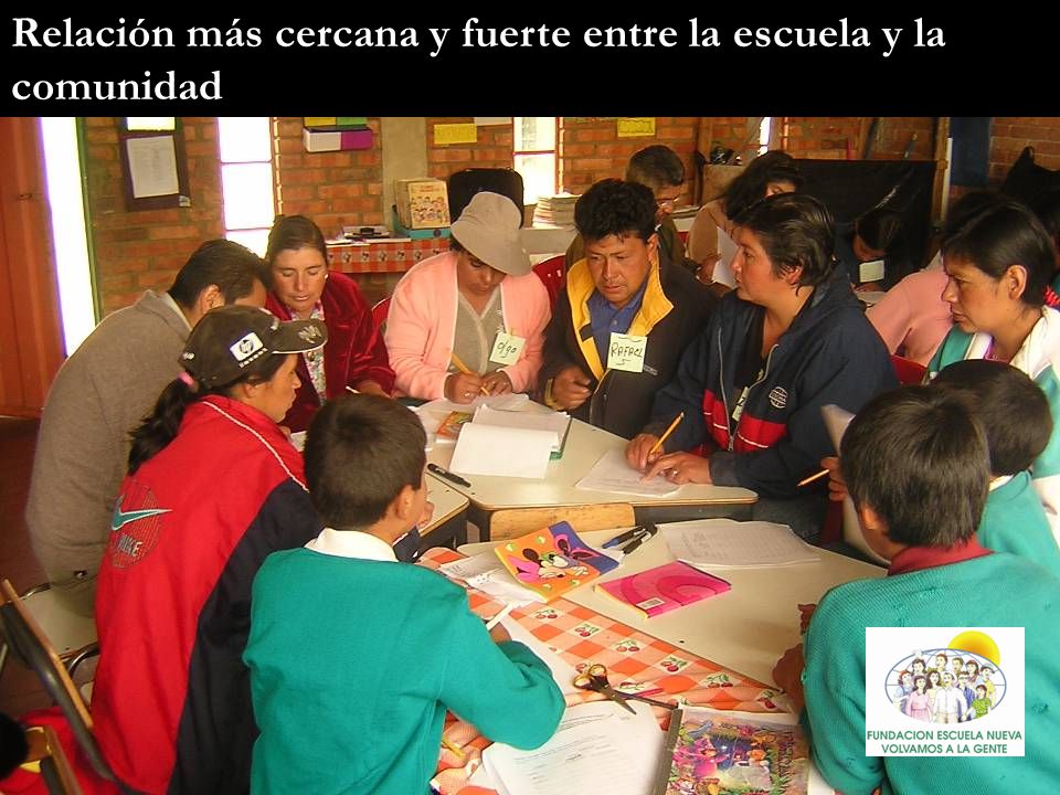 Relación más cercana y fuerte entre la escuela y la comunidad