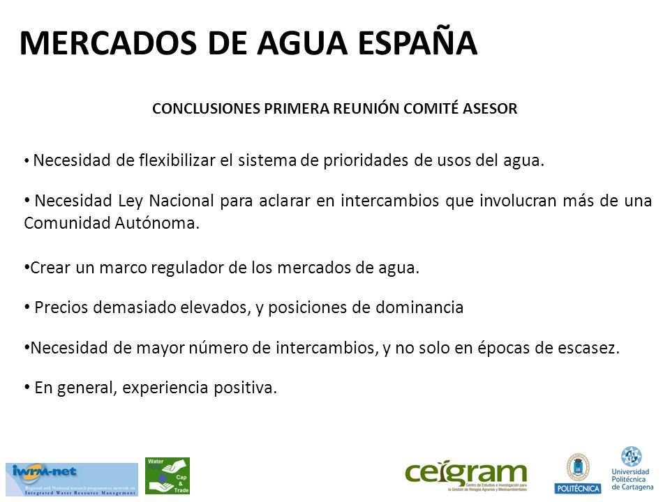 MERCADOS DE AGUA ESPAÑA