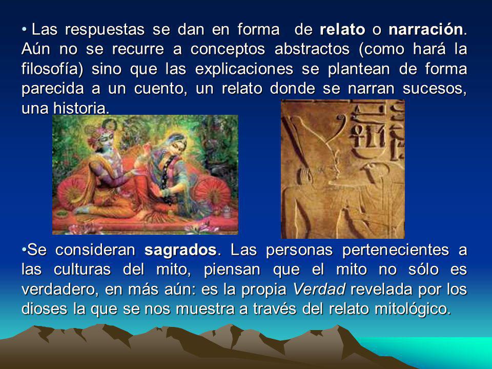 Las respuestas se dan en forma de relato o narración