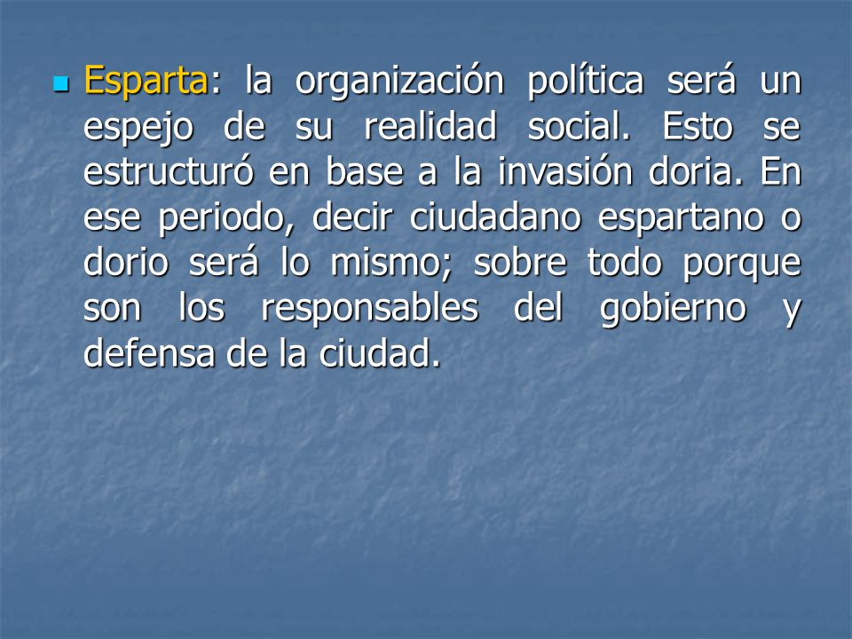 Esparta: la organización política será un espejo de su realidad social