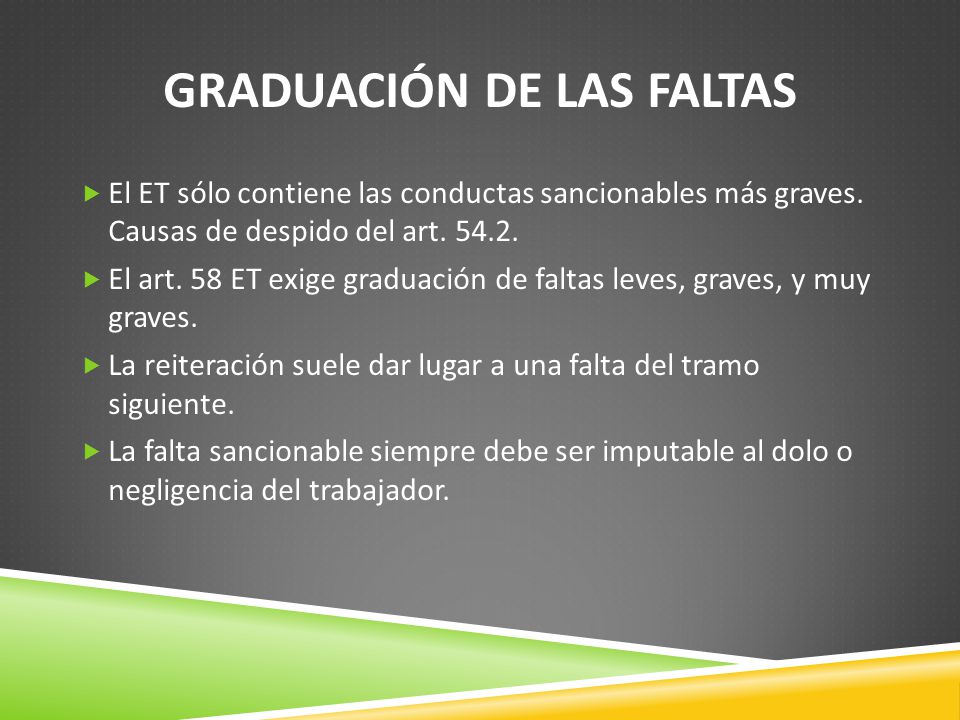 GRADUACIÓN DE LAS FALTAS