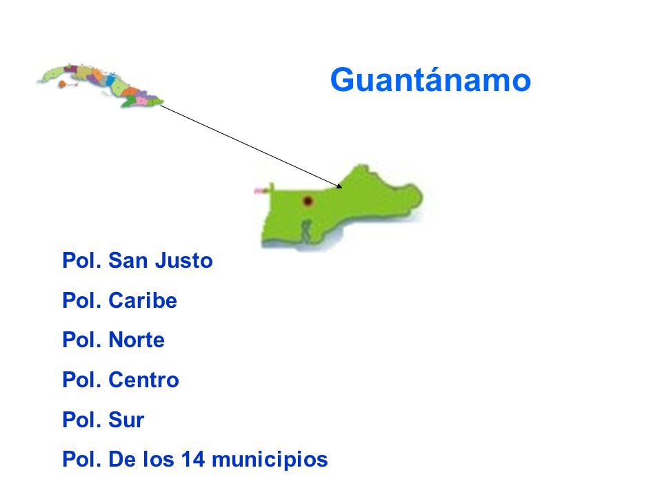 Guantánamo Pol. San Justo Pol. Caribe Pol. Norte Pol. Centro Pol. Sur