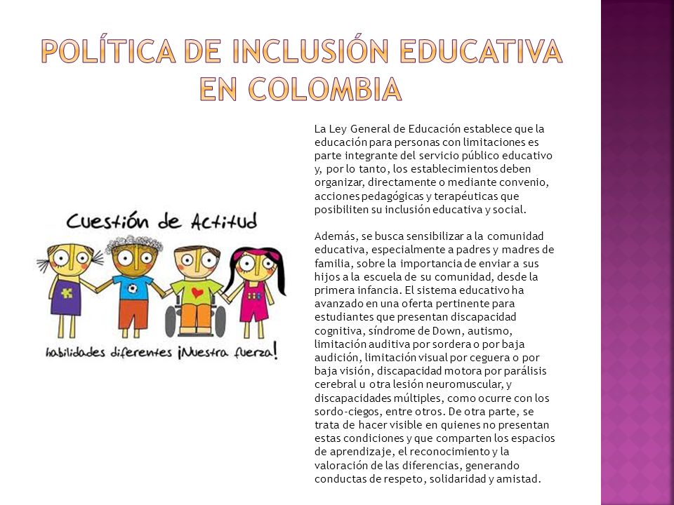 Política de inclusión educativa en Colombia