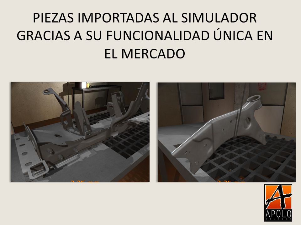 PIEZAS IMPORTADAS AL SIMULADOR GRACIAS A SU FUNCIONALIDAD ÚNICA EN EL MERCADO