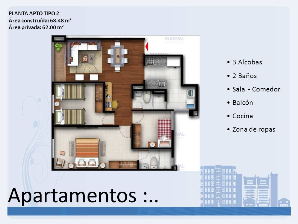 Apartamentos :.. 3 Alcobas 2 Baños Sala - Comedor Balcón Cocina