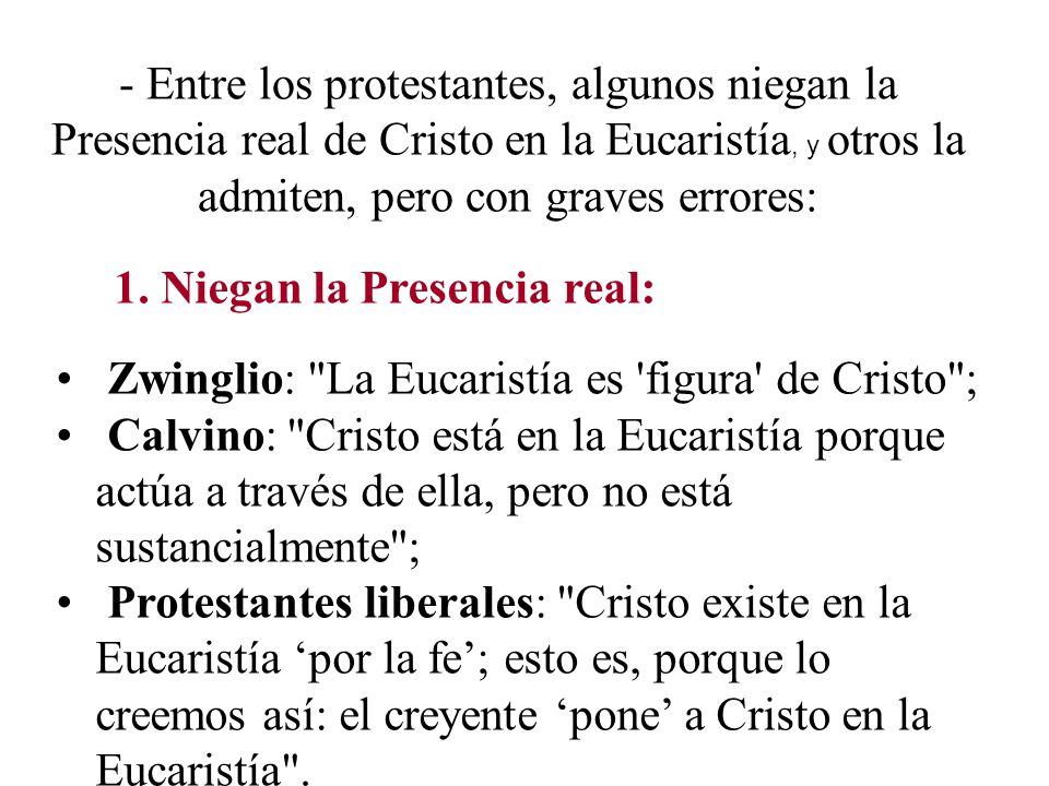 Zwinglio: La Eucaristía es figura de Cristo ;