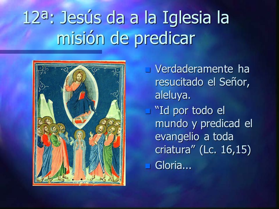 12ª: Jesús da a la Iglesia la misión de predicar