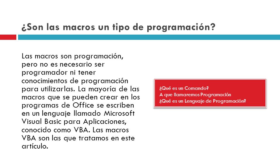 ¿Son las macros un tipo de programación