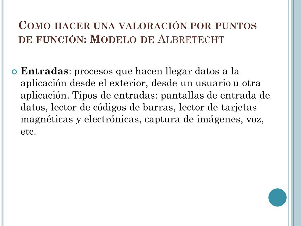 Como hacer una valoración por puntos de función: Modelo de Albretecht