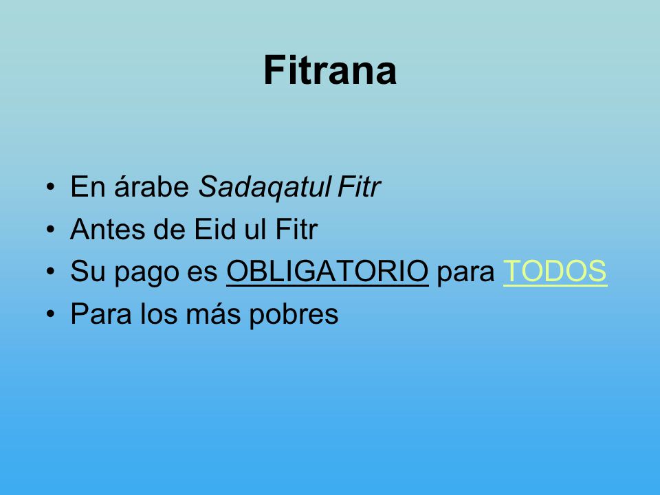 Fitrana En árabe Sadaqatul Fitr Antes de Eid ul Fitr