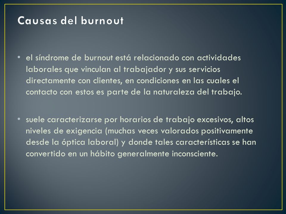Causas del burnout