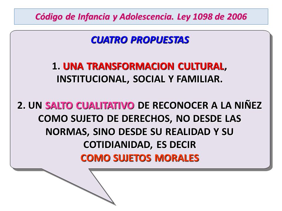 Código de Infancia y Adolescencia. Ley 1098 de 2006