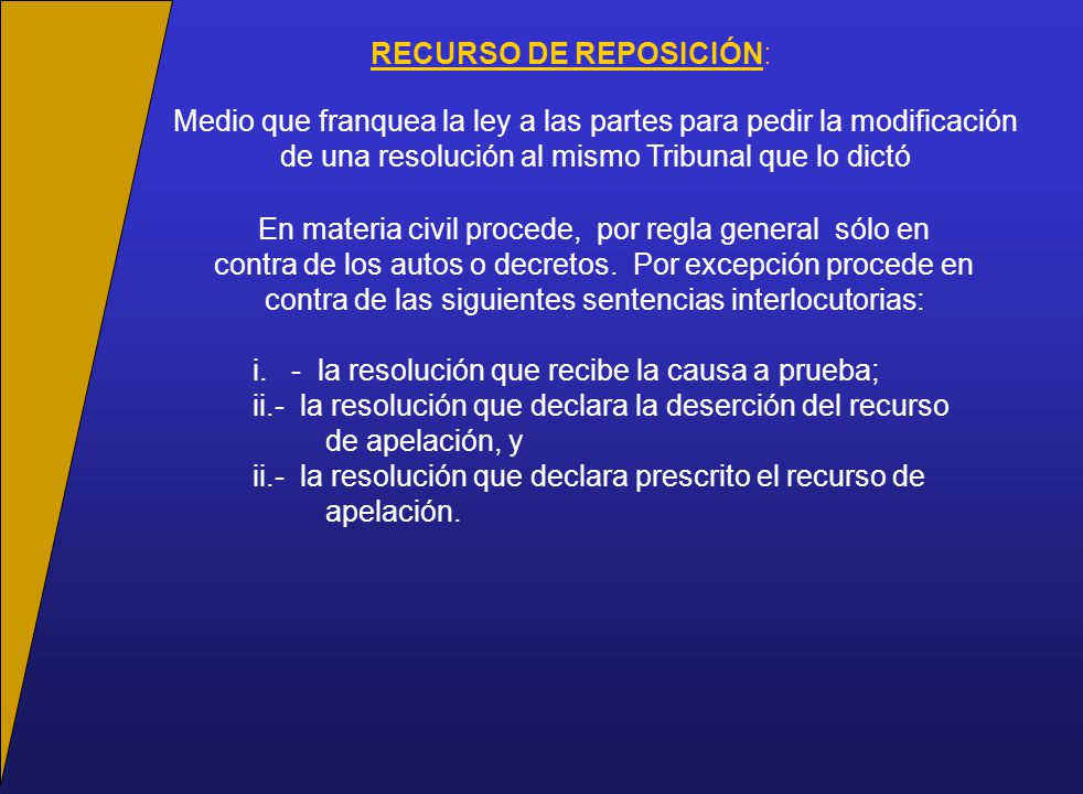 RECURSO DE REPOSICIÓN:
