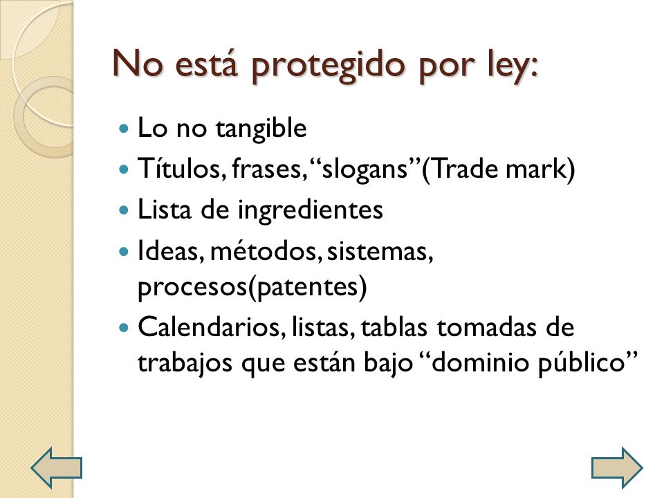 No está protegido por ley: