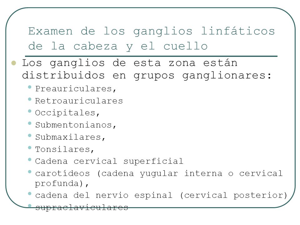 Examen de los ganglios linfáticos de la cabeza y el cuello