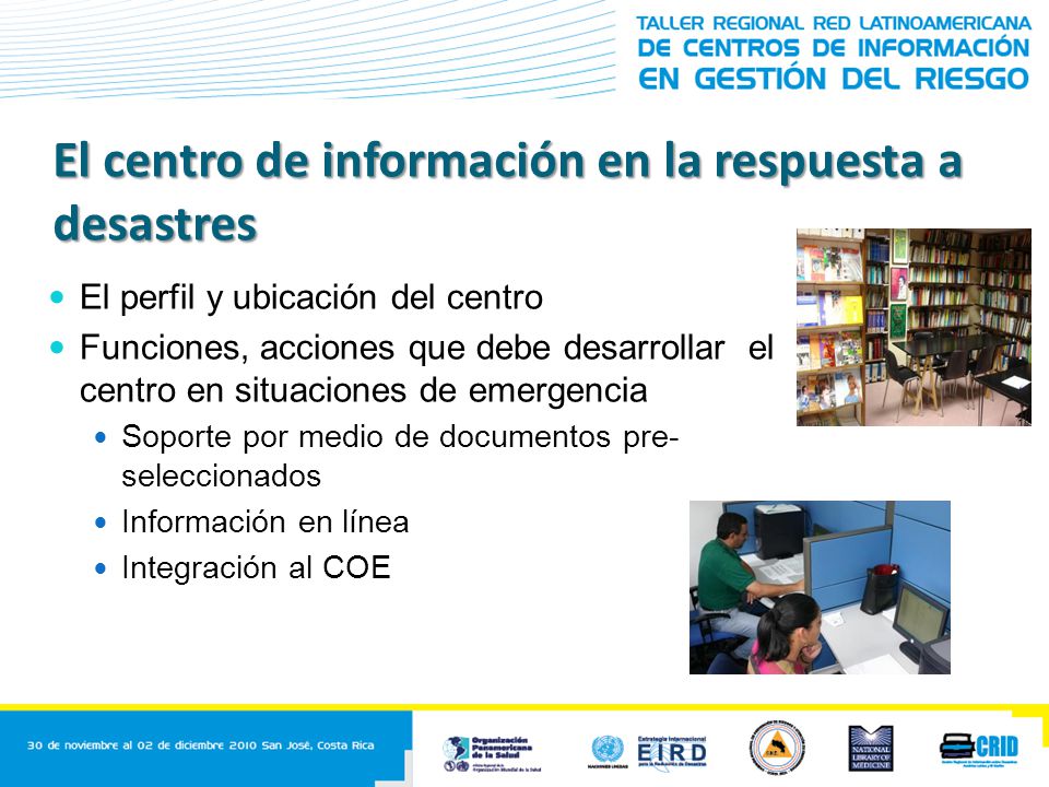 El centro de información en la respuesta a desastres
