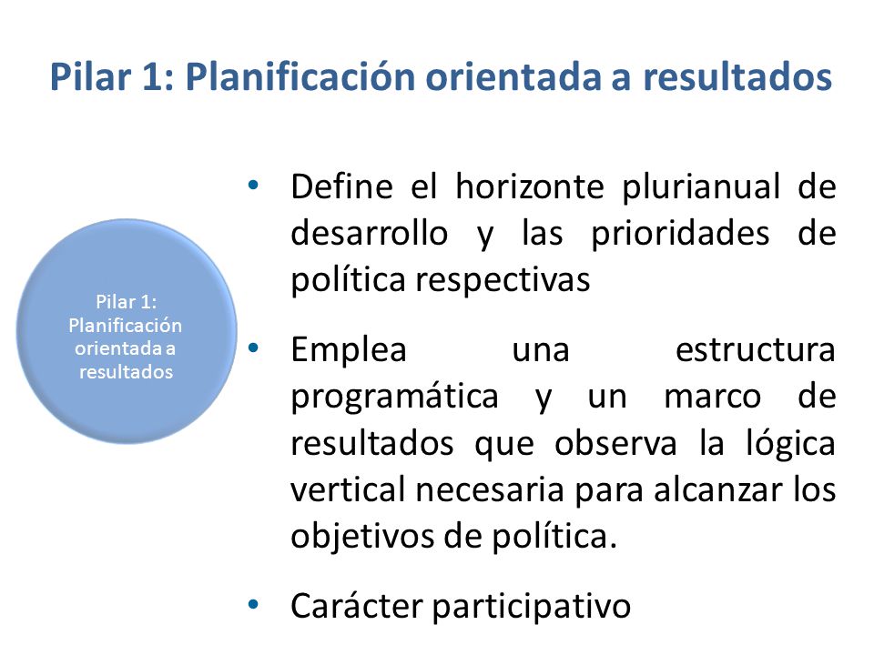 Pilar 1: Planificación orientada a resultados