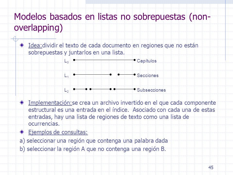 Modelos basados en listas no sobrepuestas (non-overlapping)