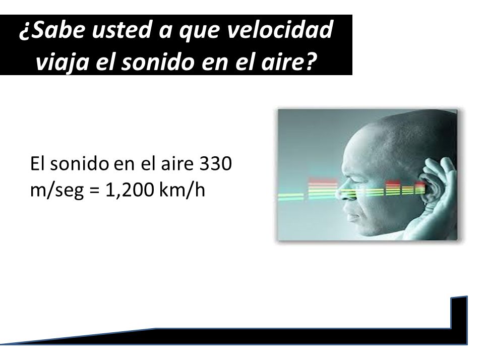 ¿Sabe usted a que velocidad viaja el sonido en el aire