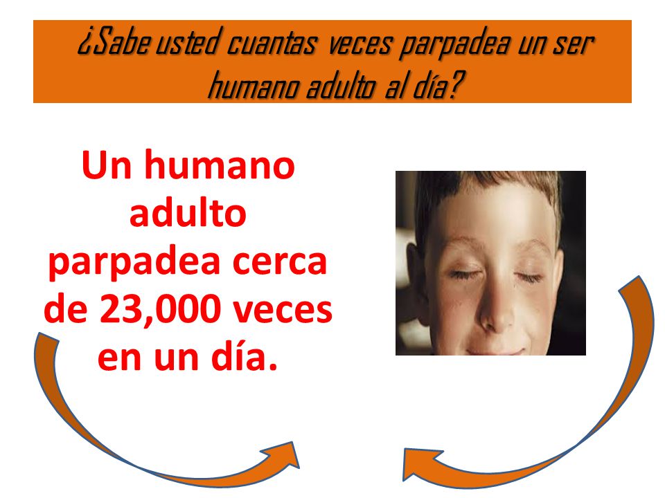¿Sabe usted cuantas veces parpadea un ser humano adulto al día
