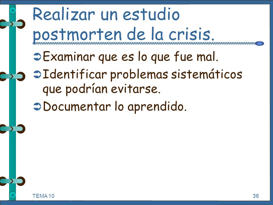 Replanificar el proyecto tras la crisis (coste pendiente y total).