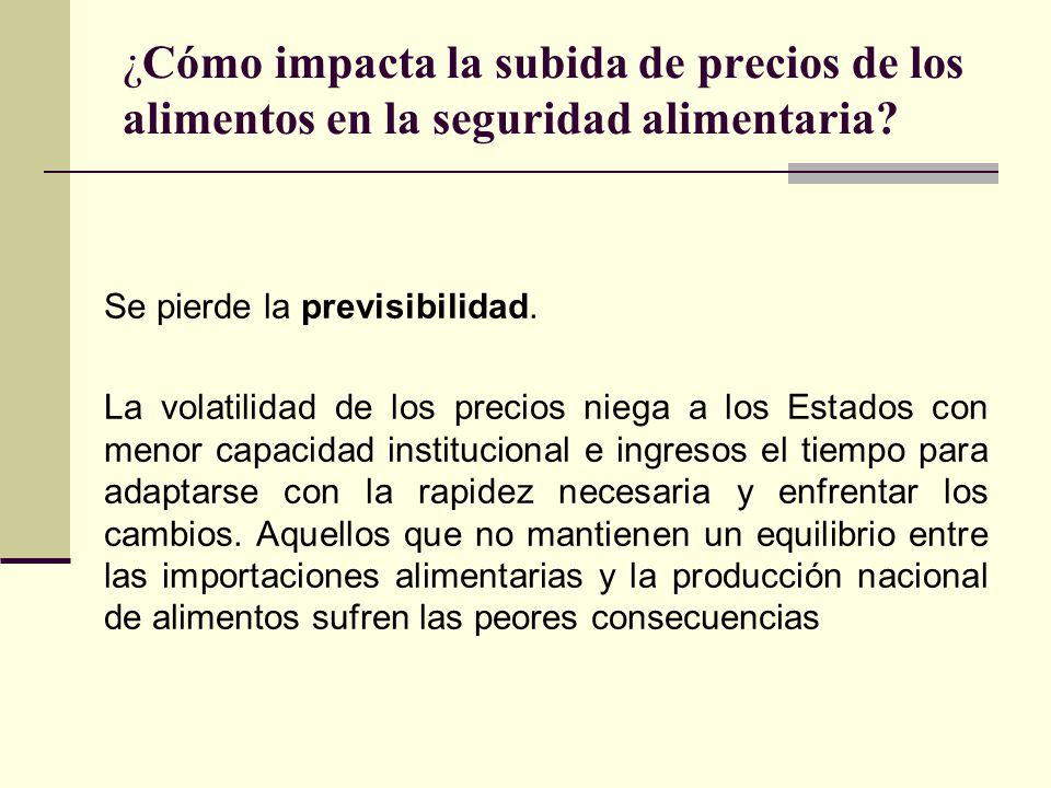 ¿Cómo impacta la subida de precios de los alimentos en la seguridad alimentaria