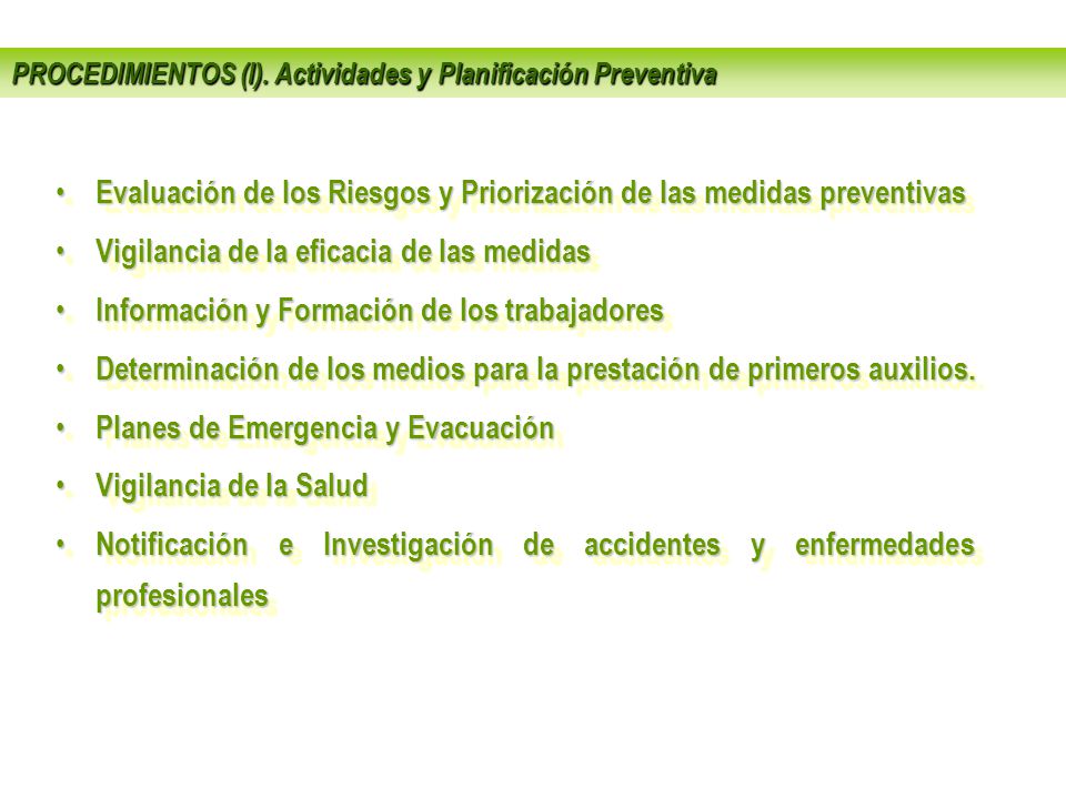 Evaluación de los Riesgos y Priorización de las medidas preventivas