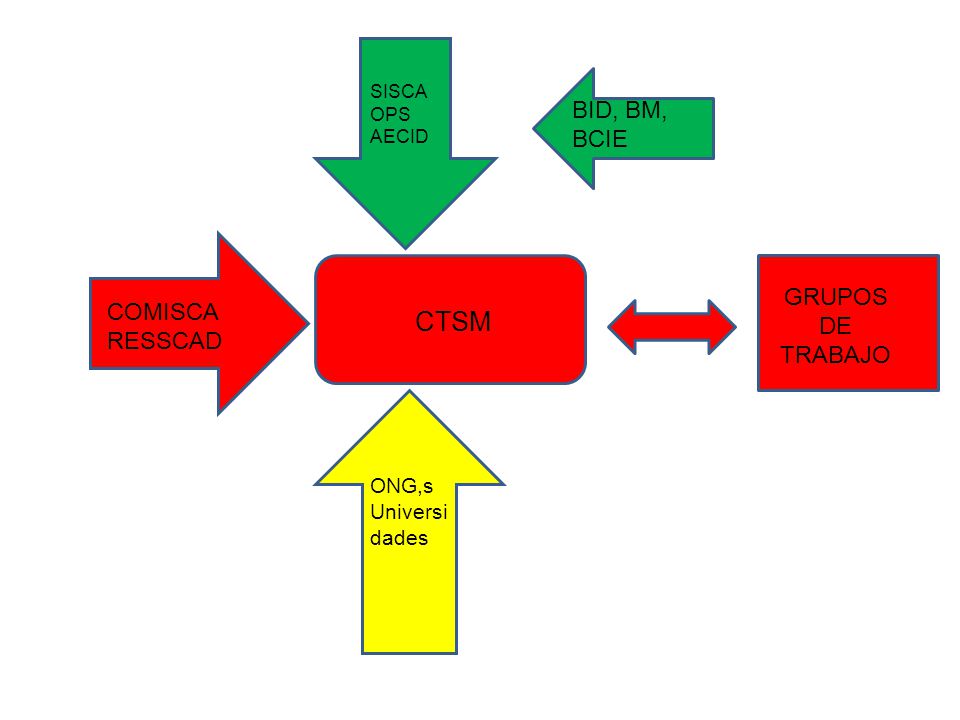 CTSM BID, BM, BCIE GRUPOS DE TRABAJO COMISCA RESSCAD ONG,s