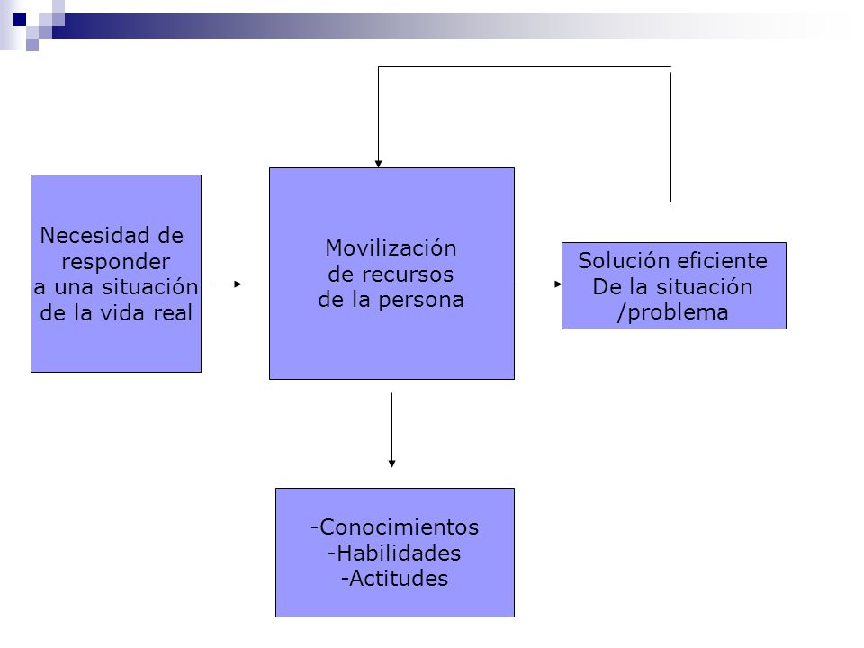 Movilización de recursos. de la persona. Necesidad de. responder. a una situación. de la vida real.
