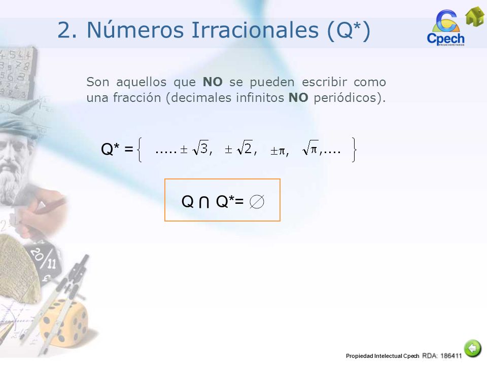 2. Números Irracionales (Q*)