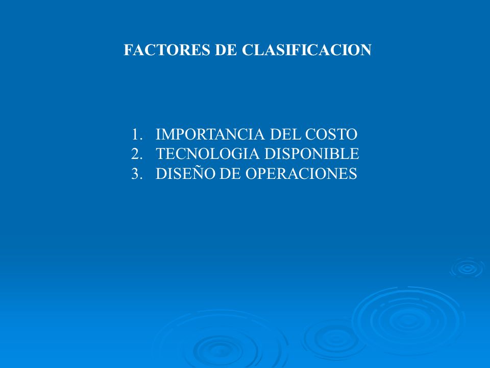 FACTORES DE CLASIFICACION