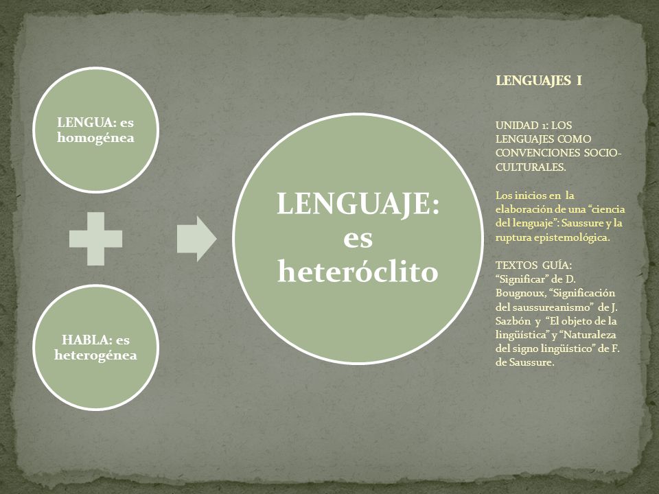 LENGUAJE: es heteróclito