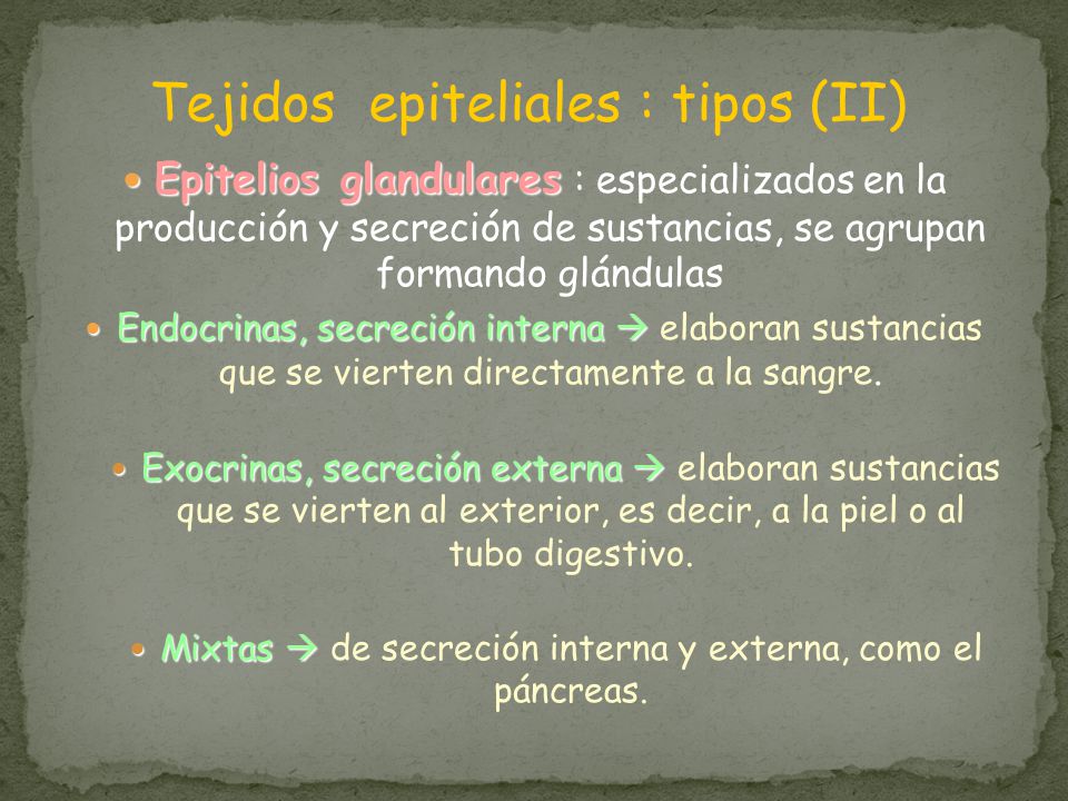 Mixtas  de secreción interna y externa, como el páncreas.