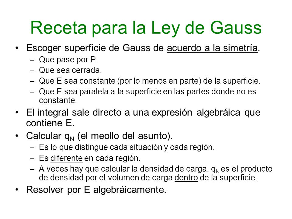 Receta para la Ley de Gauss
