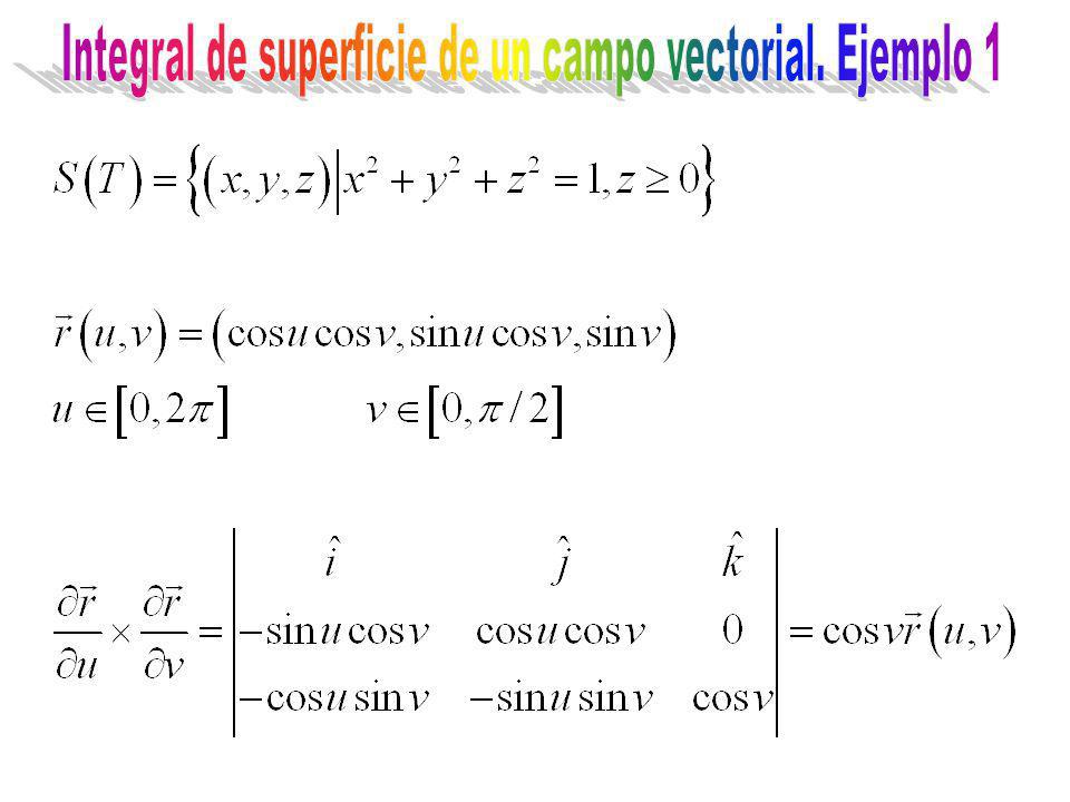 Integral de superficie de un campo vectorial. Ejemplo 1