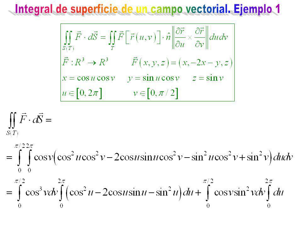 Integral de superficie de un campo vectorial. Ejemplo 1