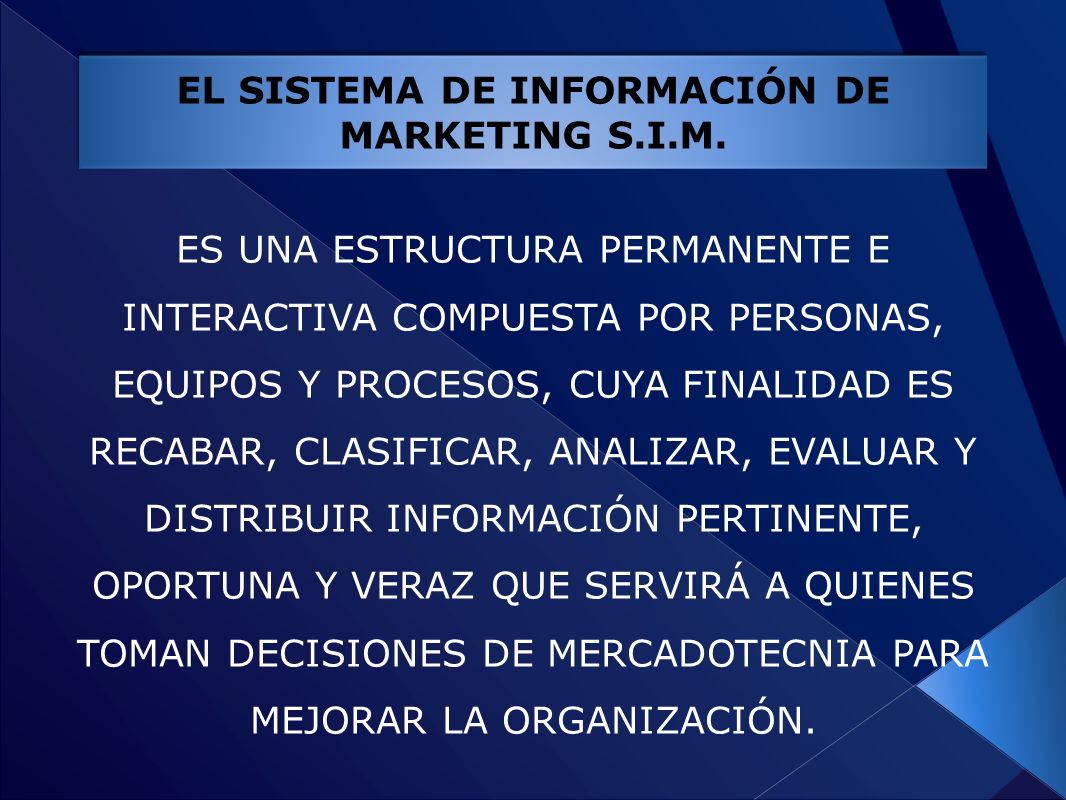 EL SISTEMA DE INFORMACIÓN DE MARKETING S.I.M.