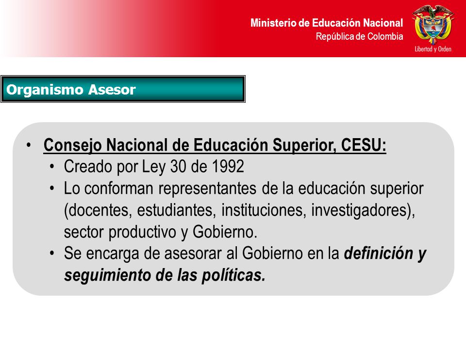 Consejo Nacional de Educación Superior, CESU: