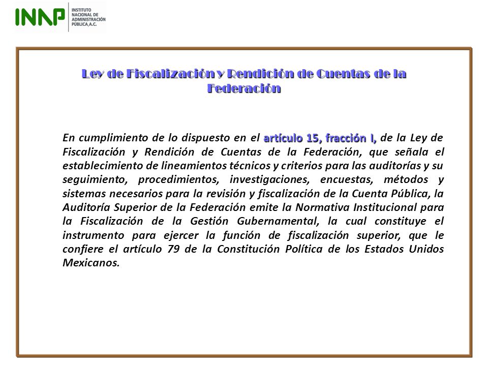 Ley de Fiscalización y Rendición de Cuentas de la Federación